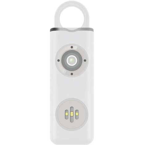 Alarme Personnelle, 2pcs Alarme de Poche Rechargeable, 130dB Sirène d'Autodéfense , Porte-Clés de Sécurité, Signal Lumineux Clignotant à LED, Alerte d'urgence pour Femmes Agées et Enfants - Blanc