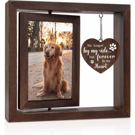 Cadre photo commémoratif pour animal de compagnie - 23 x 20,5 cm (H) - Souvenir impérissable d'un chat ou d'un chien - Conservation des cendres - Conservation de mèches de poils - Cadre photo en homma (1/4)