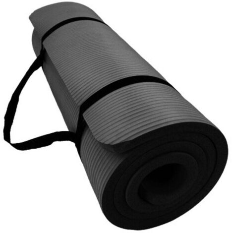 Sangle de tapis de yoga sport noire ultra épaisse de 1/2 pouce