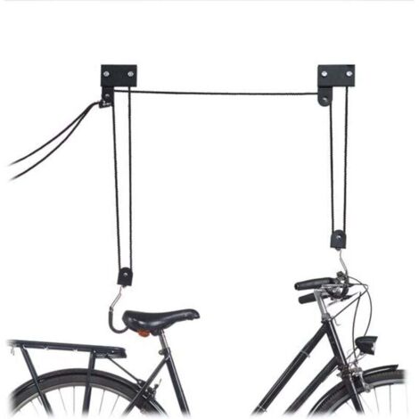 Système de suspension de vélos au plafond - capacité de charge 57 kg - avec crochet - universel - avec poulie