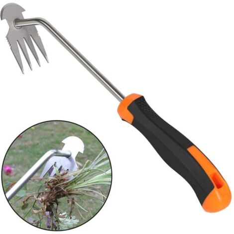 Outils de désherbage, outils de jardin portables, outils de désherbage en acier inoxydable, désherbeur manuel pour potager, jardin, ferme, plantes et racines, outils de désherbage (manche en caoutchou