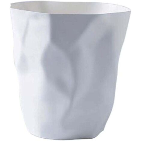Poubelle Corbeille à Papiers en Plastique Bureau Chambre Irrégulière Écologique - Blanc Grande