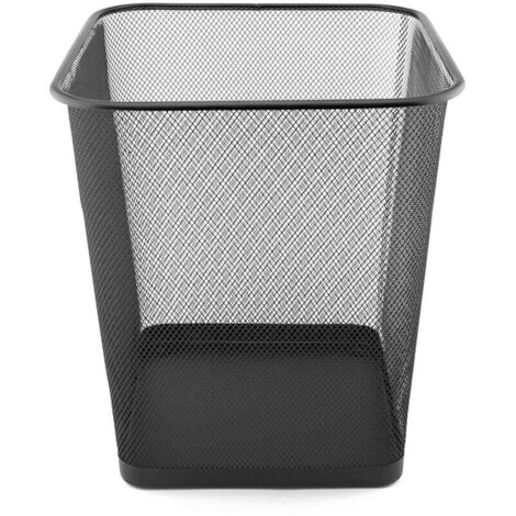 Poubelle Bureau 18L - Corbeille Papier en Treillis Métal Maille, Corbeilles pour Bureau, Chambre, Poubelle Metal - Noir