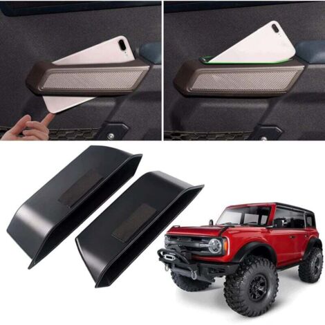 Plateau de rangement latéral pour Ford Bronco 2021-2024, accessoires intérieurs, en ABS, pour accoudoir de porte avant, rangement pour téléphone et boîte à gants (lot de 2).