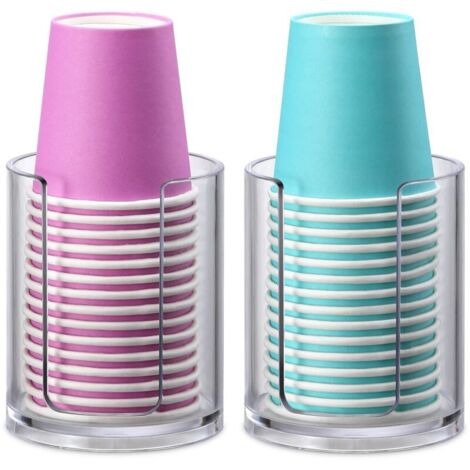 Distributeur de gobelets pour salle de bain, lot de 2, porte-gobelets, petit porte-gobelets jetables pour gobelets en papier, porte-gobelets pour meubles de salle de bain