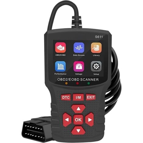 Outil de diagnostic automobile avec scanner OBD2, lecteur de codes de contrôle du véhicule avec fonction de contrôle de l'état de préparation I/M et plus encore, scanner de diagnostic OBDII/EOBD pour
