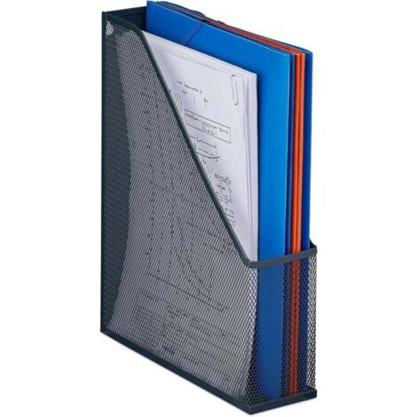 Porte-revues A4, maille, H x L x P : 31,5 x 7,5 x 25 cm, pour bureau et domicile, métal, anthracite