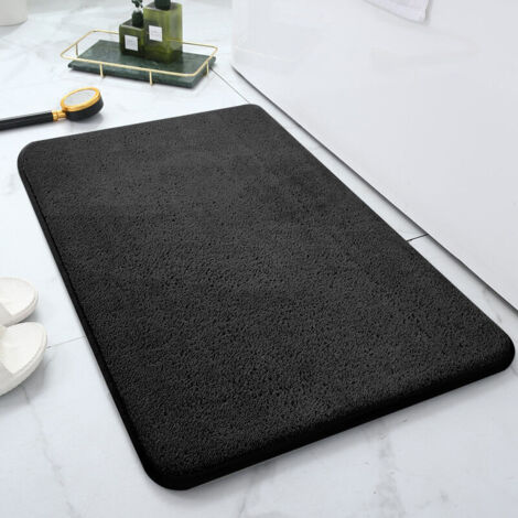 Tapis Salle de Bain, Tapis de Bain Gris 50x80cm, Microfibre Tapis Absorbant Antidérapants Lavable en Machine (1/4)