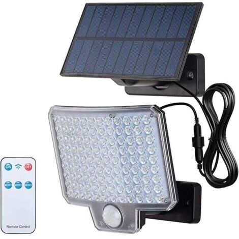 GD201, Lampes de Sécurité Solaires d'Extérieur avec Détecteur de Mouvement, 3 Modes Et Télécommande Lampes de Jardin Solaires d'Extérieur Étanches IP65 pour Jardin, Cour, Allée