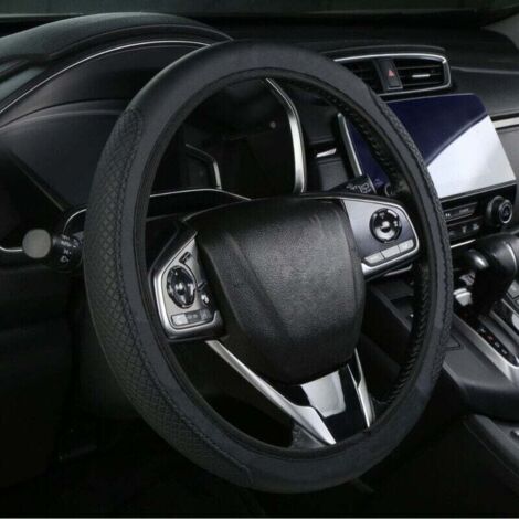 Convient pour la décoration de voiture et la protection du volant, housse de volant antidérapante, housse de volant en cuir, housse de volant universelle de 38 cm pour accessoires intérieurs de voitur
