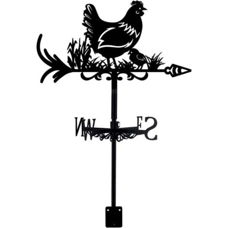 Poule Herbe Métal Animaux Fer Forgé Toit Jardin Direction Signe Extérieur Ferme Décoration Creux Vent Direction Indicateur