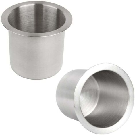 Convient pour 2 porte-gobelets encastrés en acier inoxydable, porte-gobelet argenté pour table de poker, porte-gobelet encastré pour banc de cinéma, pour yachts, bateaux, camping-cars et camions