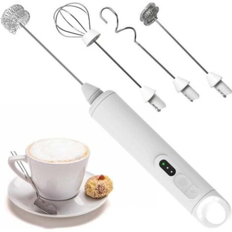 Mousseur à lait rechargeable USB - 3 vitesses, 3 fouets - Œufs, café, latte, cappuccino