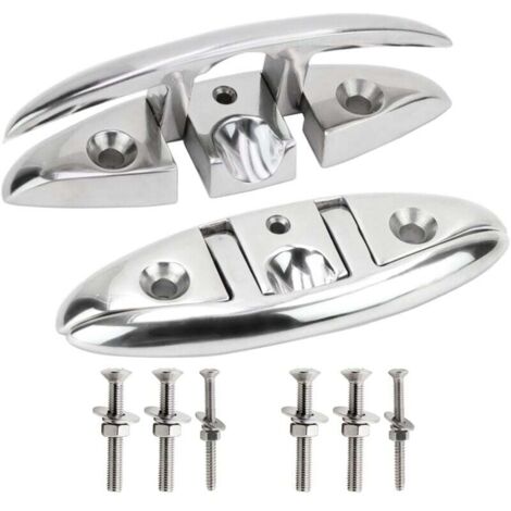 Pince pliante de 5 pouces en acier inoxydable 316 pour corde marine, pince d'échafaudage réversible, adaptée aux navires, kayaks et à la décoration, matériel de montage inclus. (1/4)