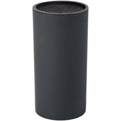 Porte-Couteaux Universel - Bloc Plastique PP Finition Soft Touch - Support Forme Cylindrique - Rangement de Cuisine Optimal - Protection Lames - Noir
