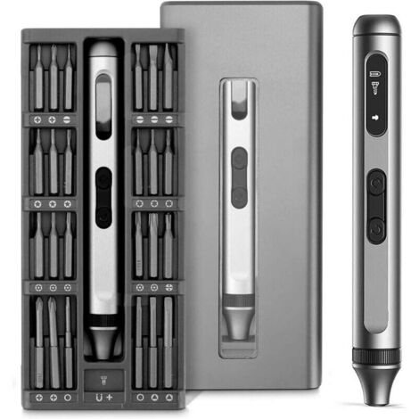 Tournevis électrique, 50 dans 1 kit de Visseuse électrique, Tournevis sans fil 48 bits magnétiques +1 Forcep + 1 barre, adapté à la réparation