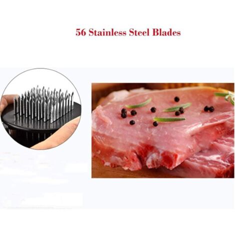 Attendrisseur à Viande Inox 304 Zosenyer - Double Face (pics/plat) | 26.5cm + Pince | Pour Steaks, Burgers