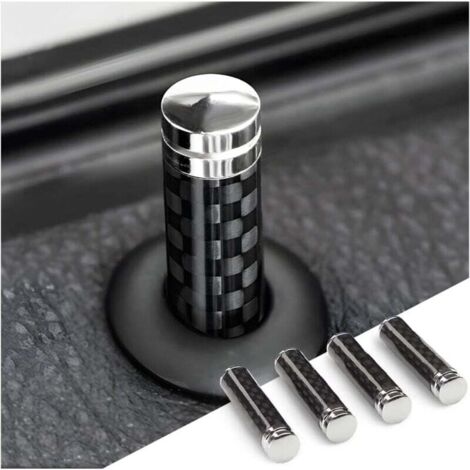Lot de 8 goupilles de verrouillage de porte de voiture en fibre de carbone, goupilles de verrouillage de porte intérieure de voiture, universelles pour SUV, camion, fourgonnette (noir)