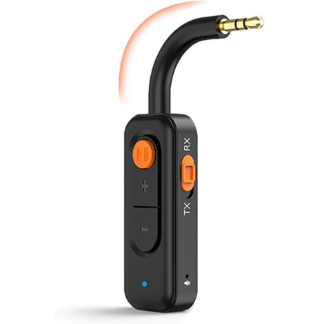 Émetteur/récepteur audio Bluetooth 5.4 à faible latence, adaptateur Bluetooth pour voiture avec prise auxiliaire 3,5 mm et microphone intégré pour appels mains libres, récepteur audio sans fil pour ch (1/4)