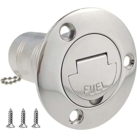 Compatible avec les robinets de remplissage/vidange de pont de 50 mm (2 po) pour carburant/essence/eau/eaux usées/diesel marins, avec visserie sans clé en acier inoxydable 316 poli miroir pour yachts (1/4)