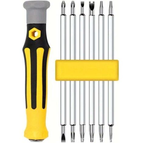 Jeu de 4 tournevis 12 en 1, tournevis multifonctions triangulaire, en Y et en U, petit tournevis cruciforme pour le montage d'appareils électroménagers et de meubles