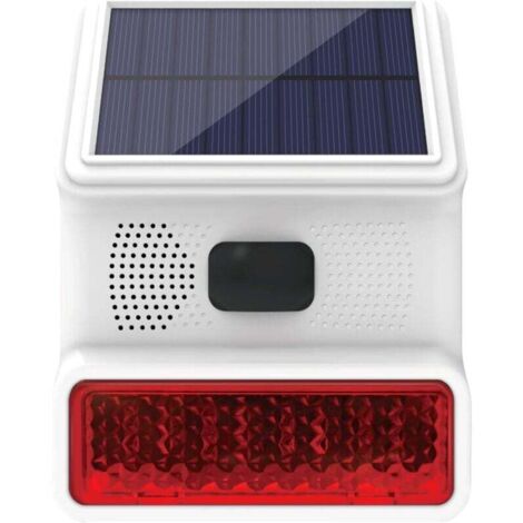 Sirène d'alarme Sirène extérieure Solaire avec Fonction de lumière Clignotante LED Sirène extérieure