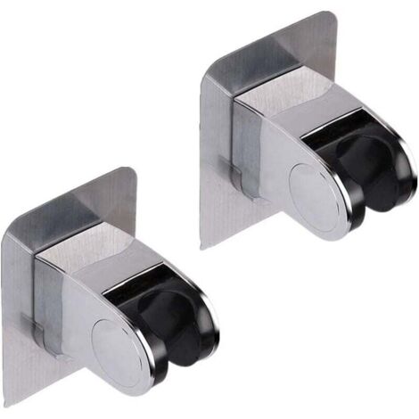 Support de Douche Sans Angle de Colle de Perçage, 2Pcs Support de Pommeau de Douche Réglable Mural,5 Modes d'Angle Réglable,Forme De Lingot Adaptée à La Salle De Bain,à l'Hôtel (1/4)