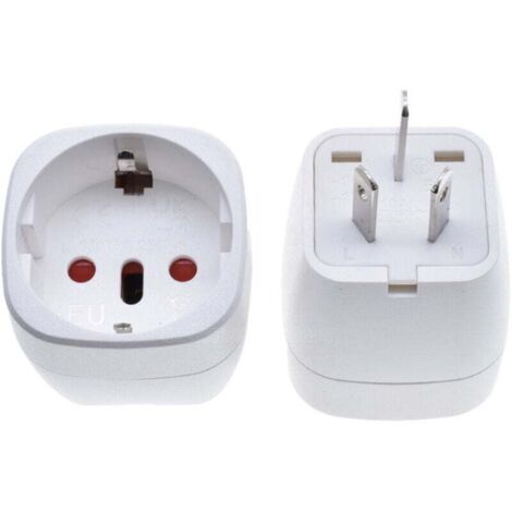 2 Pièces Adaptateur Prise Anglaise, Adaptateur de Voyage France vers UK, Adaptateur de Prise pour Irlande, Angleterre, Ecosse, Dubaï, Malte, Adaptateur Type G (Blanc)
