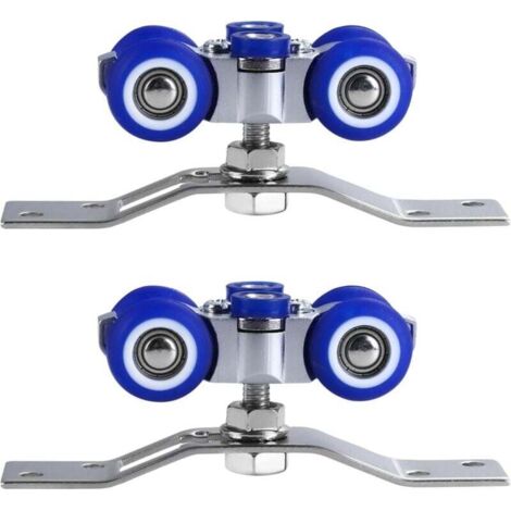 2 Pièces Galet Porte Coulissante, Roulette Porte Coulissante en Acier Inoxydable, Peut tourner à 360°, pour Porte Coulissante Simple, Porte Pliante, Porte Coulissante Multiple