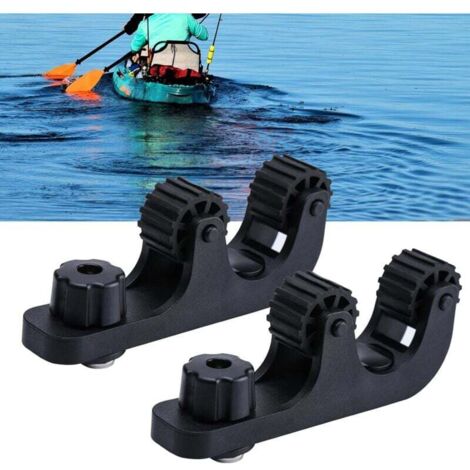 Support de pagaie décalé pour kayak, accessoires de fixation pour rails de kayak, support de pagaie pour kayaks à filetage long, boulons, accessoires pour rails de kayak, lot de 2, noir