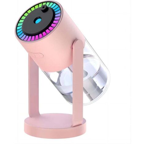 Humidificateur alimenté par USB avec minuterie de projection de ciel étoilé (6 à 8 heures), arrêt automatique et éclairage coloré, idéal pour la chambre, la voiture et le bureau (rose). (1/4)