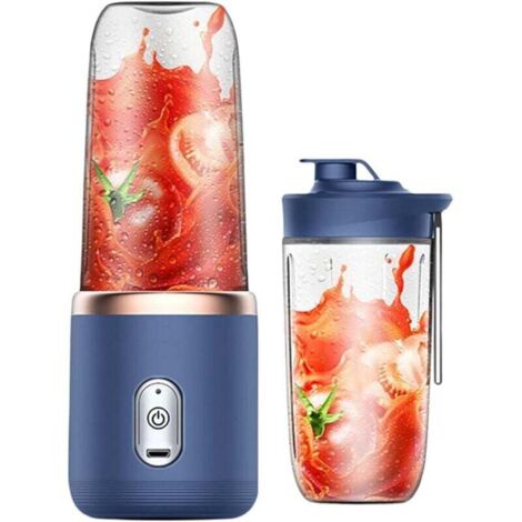 Mixeur rechargeable USB Portable Blender, Mixeur Sans Fil Sport Camping Fitness, Pour Smoothie, Milk shake, Jus de fruits et Légumes (Blue)