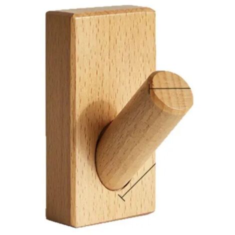 crochets en bois, porte-chapeaux, patères en bois, crochets décoratifs, porte-serviettes, crochets robustes (rectangulaires - hêtre)