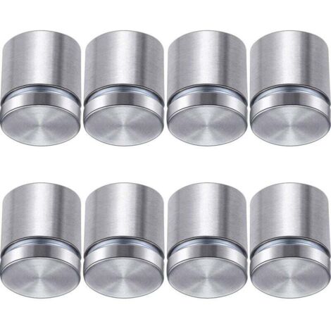 Ensemble de 8 pièces, vis pour porte-affiches, vis publicitaires, clous en acier inoxydable pour supports muraux en verre et acrylique (1 x 1 pouce) (1/4)