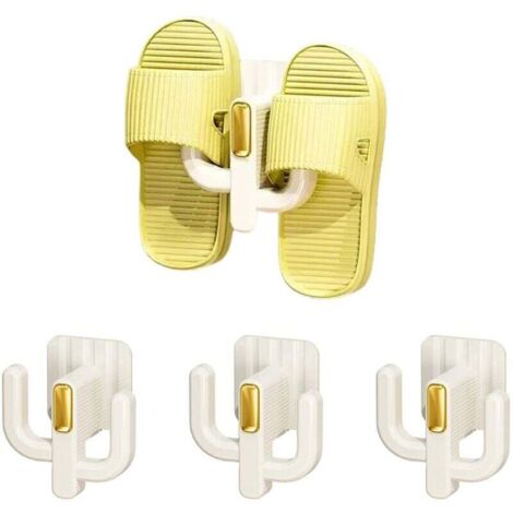 Lot de 4 étagères à chaussures murales - Organisateur de chaussures suspendu de qualité supérieure avec supports adhésifs, porte-chaussures avec crochets pour ranger les pantoufles (1/4)
