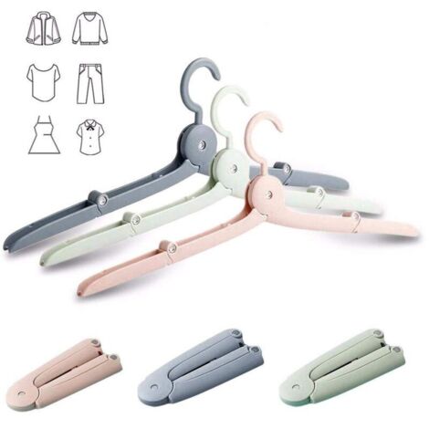 Lot de 6 cintres pliables et portables pour les voyages, cintres multifonctionnels pour le camping, le séchage et le rangement du linge. (1/4)