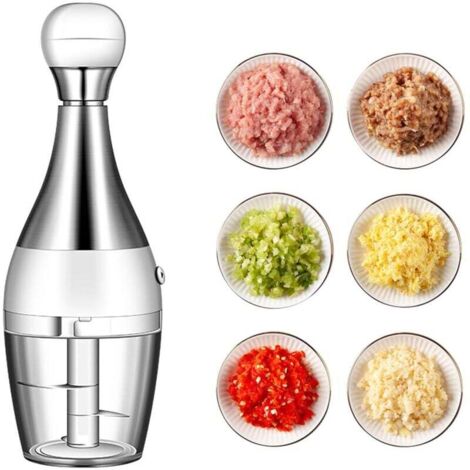 Mini coupe-ail multifonctionnel de luxe en acier inoxydable - facile à nettoyer pour hacher l'ail, les oignons, les pommes de terre et les poivrons