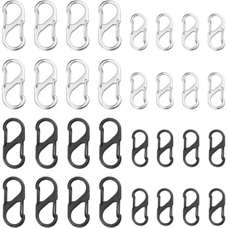 20 Pièces Boucle à Ressort Ovale 23mm Alliage - Mousqueton Clip Pour Sacs, Porte-Clés Et Sangles (Gris)