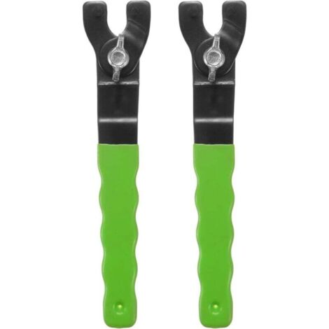 Lot de 2 clés pour meuleuse d'angle (10-46 mm), goupilles de blocage universelles réglables, clés de rechange vertes