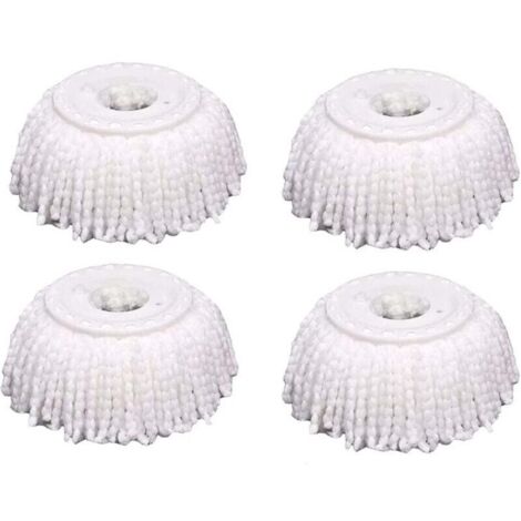 Lot de 4 têtes de rechange en microfibre pour balai rotatif, compatibles avec les balais rotatifs Magic Mopping. Têtes de rechange universelles en microfibre pour un nettoyage à 360°, rondes et de tai