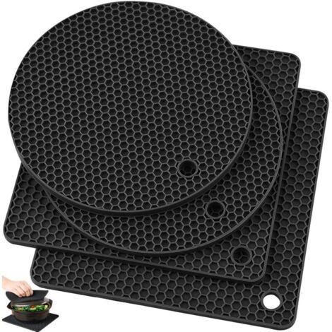 Dessous de plat en silicone, maniques en silicone pour casseroles et poêles chaudes. Dessous de plat résistants à la chaleur pour sets de table, plans de travail, porte-cuillères et grands dessous de