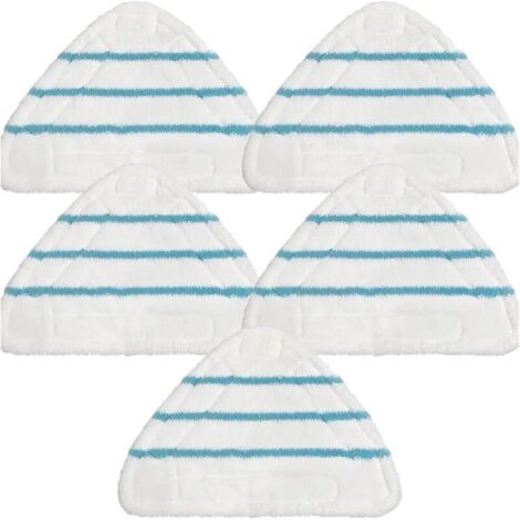 Compatible avec les lingettes de nettoyage vapeur Ariete H2O - Lingettes triangulaires - Têtes de fixation Velcro - Têtes de rechange lavables - Lot de 5