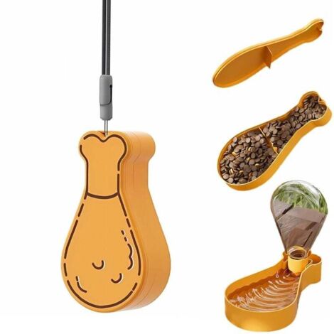 Gamelle de voyage portable pour chien, gourde pour chien, accessoire de promenade pour petits chiens et chats - Ensemble gourde pour animaux. Compatible lave-vaisselle (jaune).