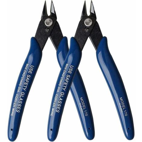 Pinces Coupantes de Côté, Yuanzi Cisaille Latérale Outil de Coupe, Pouce/Pince à dénuder acier pour Câble Électrique, Bijoux Réparation, Travaux Pratiques, Bricolage (2 Pack, Bleu)