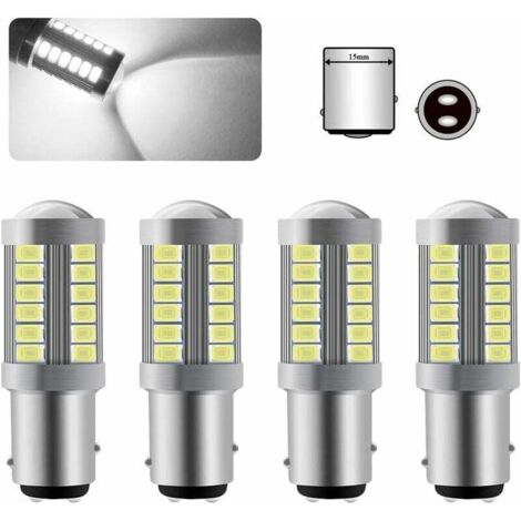4 X 1157 BAY15D LED Ampoule Blanc Super Brillant 6000K 5630 33 SMD Canbus feu de Freinage Ampoule 12V