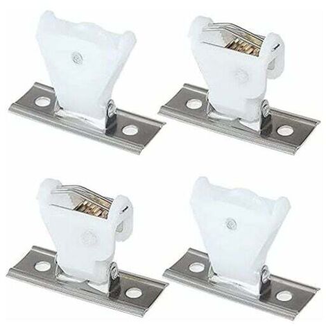 Lot de 4 mécanismes de verrouillage de cordon et poulie de renvoi de cordon de type pivotant en plastique blanc et support en acier inoxydable pour stores romains en bois tissé et stores en bambou (1/4)