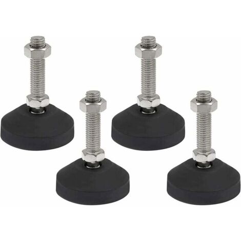 Lot de 4 pieds réglable M10 x 50 mm - Vis de réglage - Pied de meuble - Peut porter - Pieds réglables - Vis réglables - Pied réglables - Inclinaison maximale de 20 ° (4PCS M10 x 50mm x Ø40mm) (1/4)