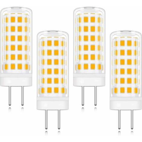 Lot de 4 ampoules LED à culot GY6.35 9 W AC/DC 220 V Blanc chaud 3000 K équivalent à une ampoule halogène de rechange de 9 W [Classe énergétique A+]