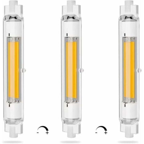 R7S LED 118mm Dimmable 20W Économie Énergie COB Ampoule LED R7S Équivalent à J118mm 200W Halogène Lampe, Blanc Chaud 3000K, Pas Scintillement, 2000LM, Éclairage à Faisceau 360°, CRI 90Ra, Lot de 3 [Cl