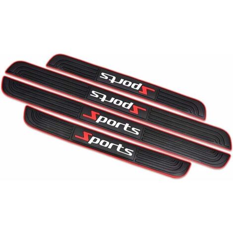 Autocollants Seuil Porte, 4pcs Protection Seuil Portière, Barres Seuil Porte Voiture, Seuil Protecteurs Autocollant, Seuil Porte Voiture, Bandes de protection Anti-salissures Caoutchouc Souple PVC